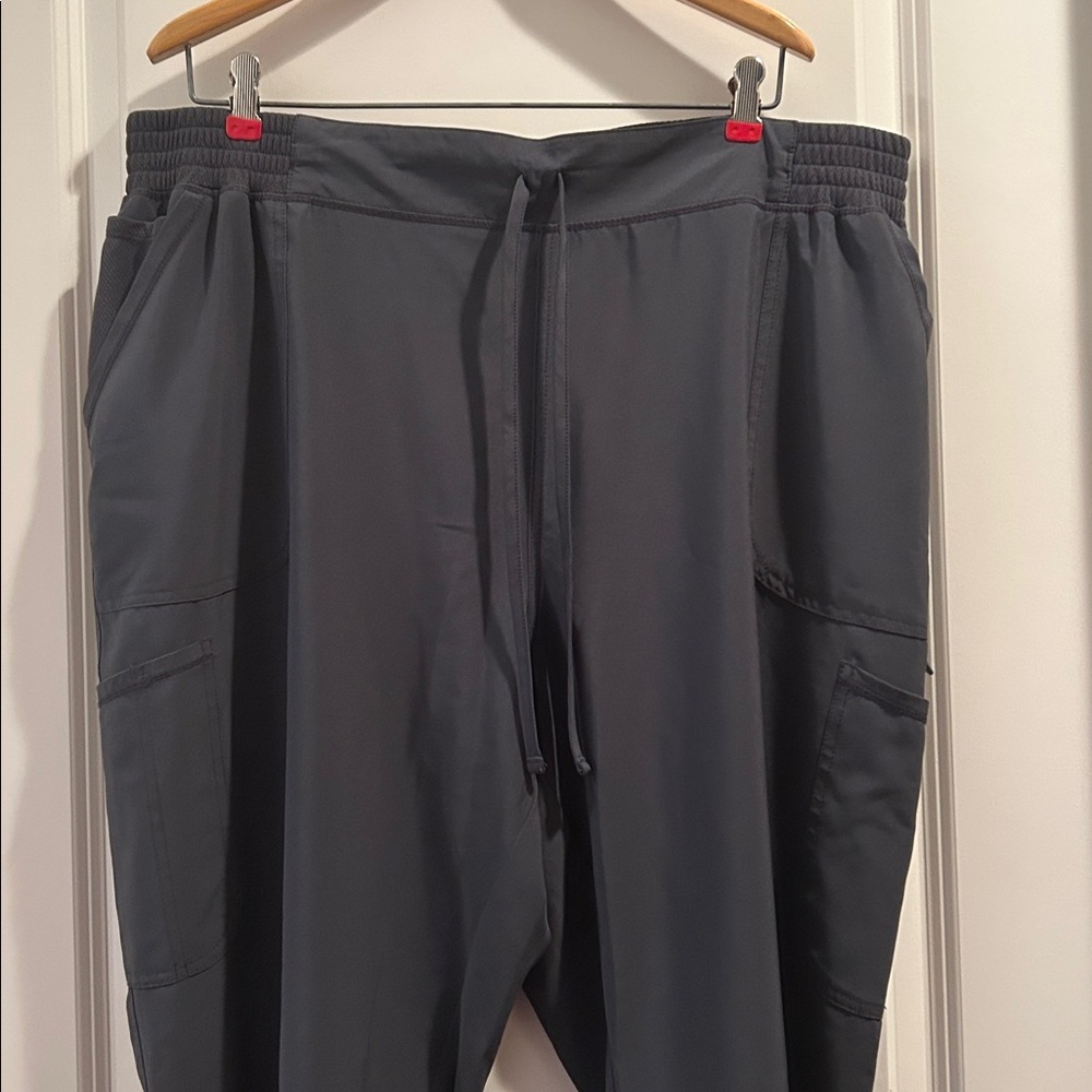 Scrubstar pockets galore Drawstring Pants wide elastic waistband Size 2XL pewter